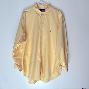 Ralph Lauren Yarmouth Mens dress shirt M work office wear yellow cotton button